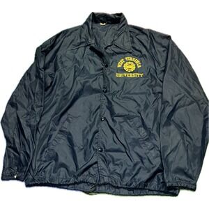 Vintage 60's CHAMPION RUNNING‎ MAN Vinyl JACKET Navy Men's XL West Virginia